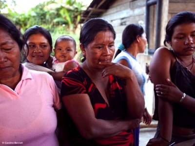 Women guayusa producers at a community meeting. Photo: C. Bennett.