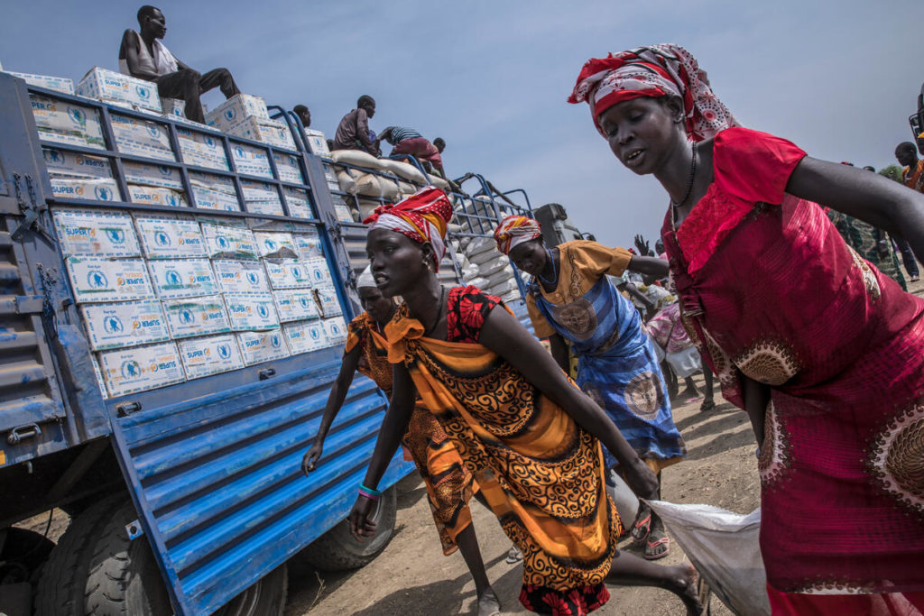 WFP food distribution sight